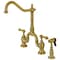 Kingston Brass KS7757ALBS Bridge Kitchen Faucet with Brass Sprayer, Brushed Brass KS7757ALBS - alternate 1